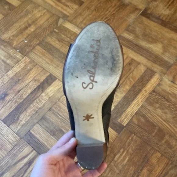 Splendid Black Leather and Wood Strappy High Heels Size 6 - Picture 7 of 7